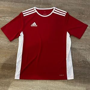 Red Adidas Climalite Short Sleeve